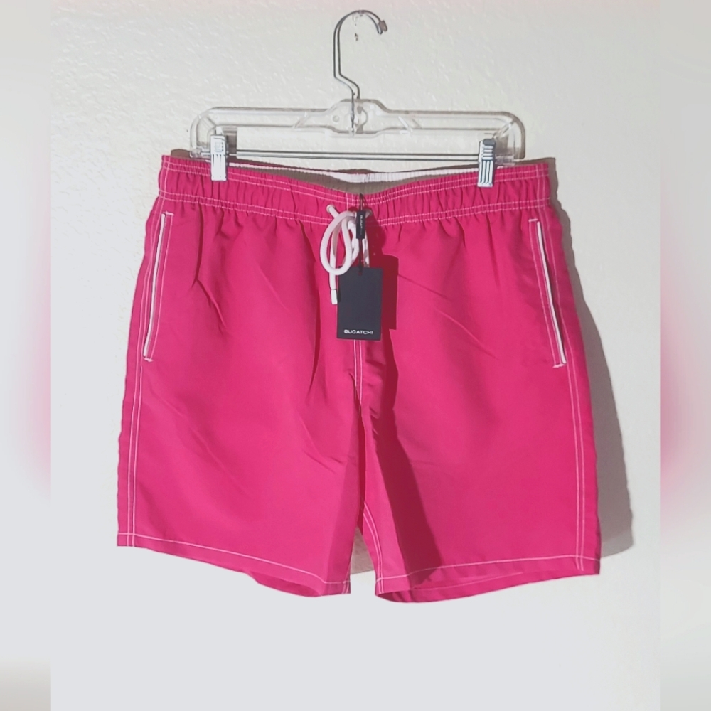 BUGATCHI Magenta Pink Open-Water Outdoor Casual Swim Trunks Men's Size XL NWT